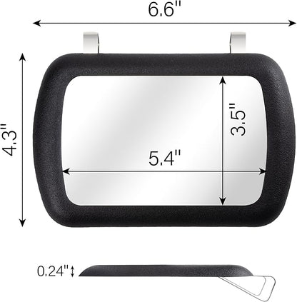 Car Visor Mirror, Universal Clip-On Automotive Sun Visor Vanity Mirror for SUVs and Various Vehicles, Car Accessories Interior for Women, Black