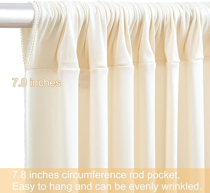 10x12 Champagne Backdrop Curtains for Wedding Party Wrinkle Free Backdrops Curtain Drapes Fabric Decorations Photo Back Drop Cloth for Baby Shower Photography Stage Reception 5ft x 12ft,2 Panels