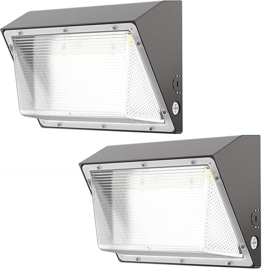 150W LED Wall Pack Lights 2,2500LM Wall Light with Dusk to Dawn Photocell IP65 Waterproof 5000K Outdoor Commercial Security Area Lighting for Garage, Factory, Warehouses 2Pack