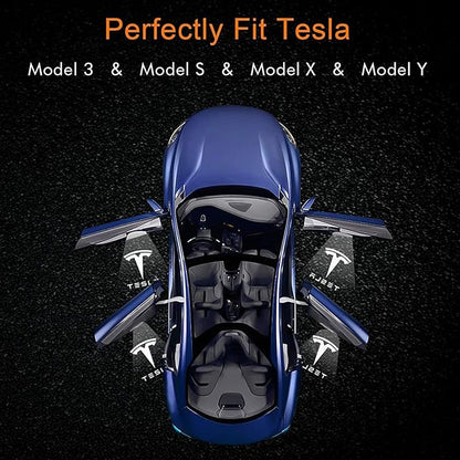Car Door Lights for Model S/3/X/Y Logo Projector 4 Pack Tesla Puddle Lights LED Welcome Lights Ghost Shadow for Model 3/S/Y/X Accessories