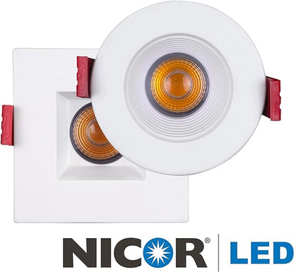 NICOR Lighting 2 inch Round LED Recessed Downlight in White, 4000K (DRD211204KWH)