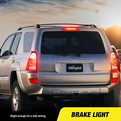 Nilight Third Brake Light Tail High Mount 3rd Stop Lights Smoked Lens Compatible with Toyota 4Runner 2003 2004 2005 2006 2007 2008 2009 Non-Spoiler Version Van SUV Rear Center Cab Lamp