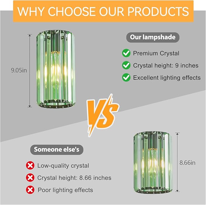 Modern Crystal Pendant Light Mini Light Green Chandeliers Adjustable Pendant Lights Fixture for Kitchen Island Dinning Room Corridor Bedroom(Light Green 3-Pack)
