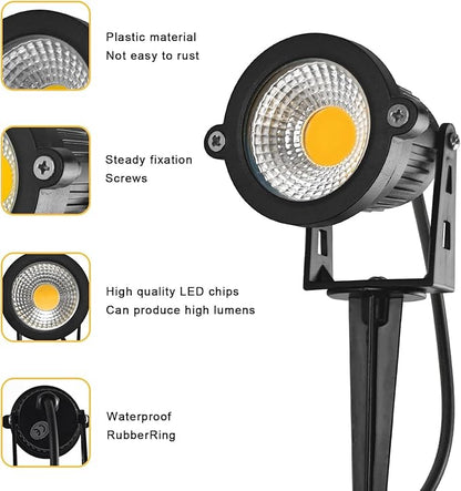Low Voltage Landscape Lights 10W 12V Landscape Lighting with Connectors Warm White Waterproof Outdoor Spotlights for Trees Pathway Lawn Yard （12 Pack）