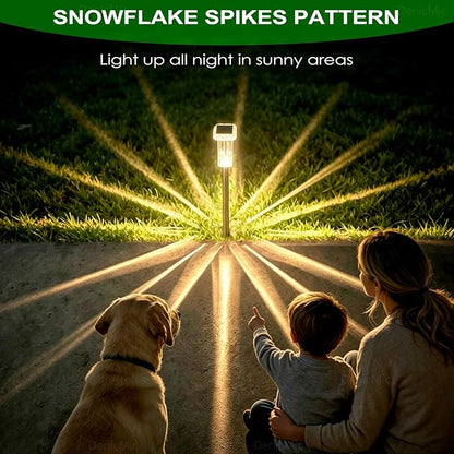 DenicMic Solar Lights Outdoor Waterproof Bright 3000K 4000K 6000K White and 6 Fixed Color and Color Changing LED Landscape Path Lighting for Outside Yard Pathway Walkway Garden Decor 4 Pack