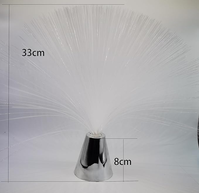 EA 2 pck 13‘’ inch LED Colourful Changing Fibre Fiber Optic Fountain Night Light Calming Lamp Christmas