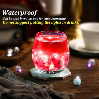 ZGWJ 200PCs Red Balloon Lights Mini, Battery Powered, Long Standby Time Waterproof Tiny Led Round Light for Paper Lantern Balloon Party Easter Eggs Wedding Christmas Halloween Decorations