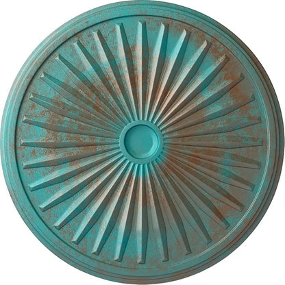 Ekena Millwork CM33LECGS 33-1/8" x 3-1/2" x 1-3/8" Leandros Ceiling Medallion, Copper Green Patina