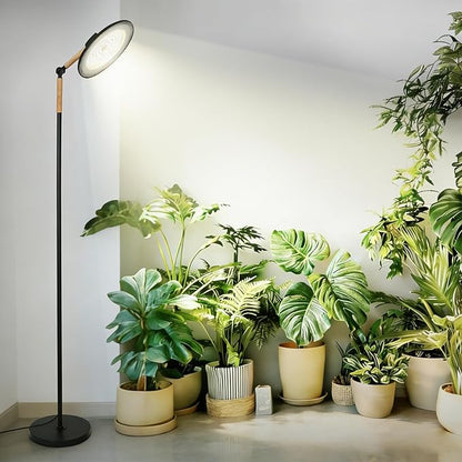 HMVPL 100W Grow Lights for Indoor Plants Full Spectrum, Plant Lights for Indoor Growing with 216 Light Beads, Timer, Remote Control, Dimmable Standing Growth Lamp for Large Many Plants(5 Level Height)