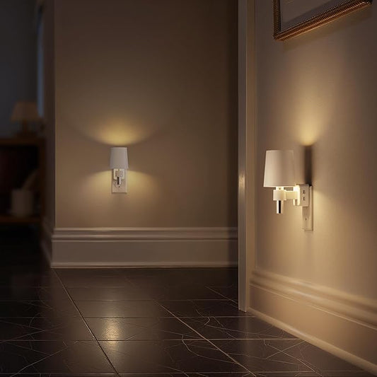 Briignite Night Light, Dimmable Night Lights Plug into Wall, Dusk to Dawn Sensor, Soft White 3000K, 0-100LM, Plug in NightLight, Vintage Night Light Compact for Hallway Bedroom Stairway