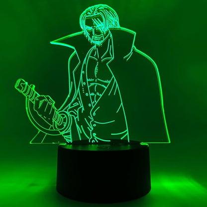 Otaku Lamps Shanks One Piece – Anime Lamp Figure Night Light, 16 Color RGB LED – 3D Anime Room Décor Gift for Otaku