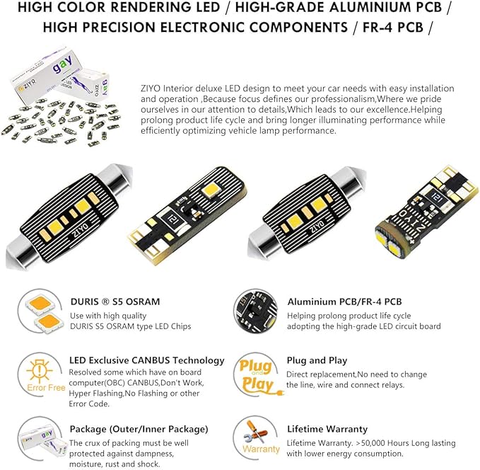 PL2821A LED Interior Light kit for Subaru Outback 2010-2020, 6000K White Dome Lights Accessories Replacement Package, LED Light Bulbs Upgrade (14 Bulbs)