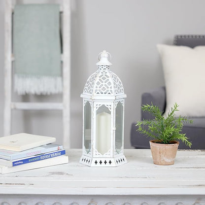 Zingz & Thingz Fancy Antique Style Candle Lantern Holder, Decorative Light Home Decor, 15.75" Tall, Graceful Lantern