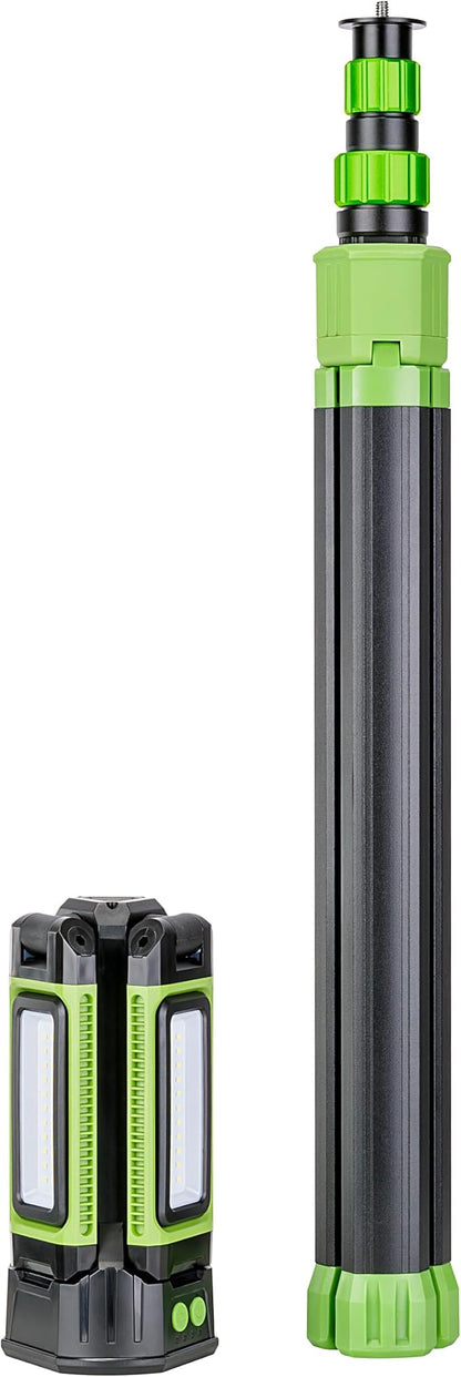 PowerSmith Rechargeable Work Light with Stand 4500 Lumen, Durable Metal Tripod Construction, Metal Light Panels, 72" Tall (PWLR045T)