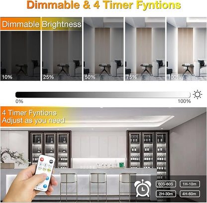 DAYBETTER COB LED Strip Light,LED Lights for Bedroom 16.4ft,Daylight White 6500K Dotless LED Light Strip,1600 LEDs Super Bright Dimmable 24V Flexible Tape Lights with Remote,Kitchen,Cabinets Lighting