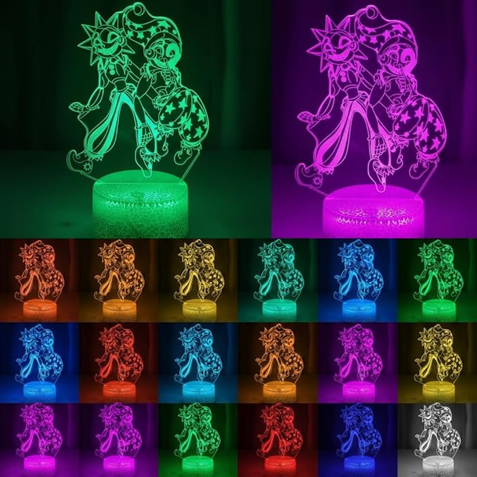 3D Illusion Night Light LED Lamp with Remote Control 16 Color Changing Visual Bedroom Decoration (Smiles 2)