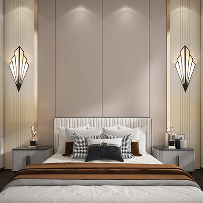 Modern Wall Light Simple Creative Wall Sconces Bedroom Aisle Living Room Wall Lamp Holder E12 Socket Art Deco Lighting Fixture Black (Bulb Not Included) (Pack of 2)