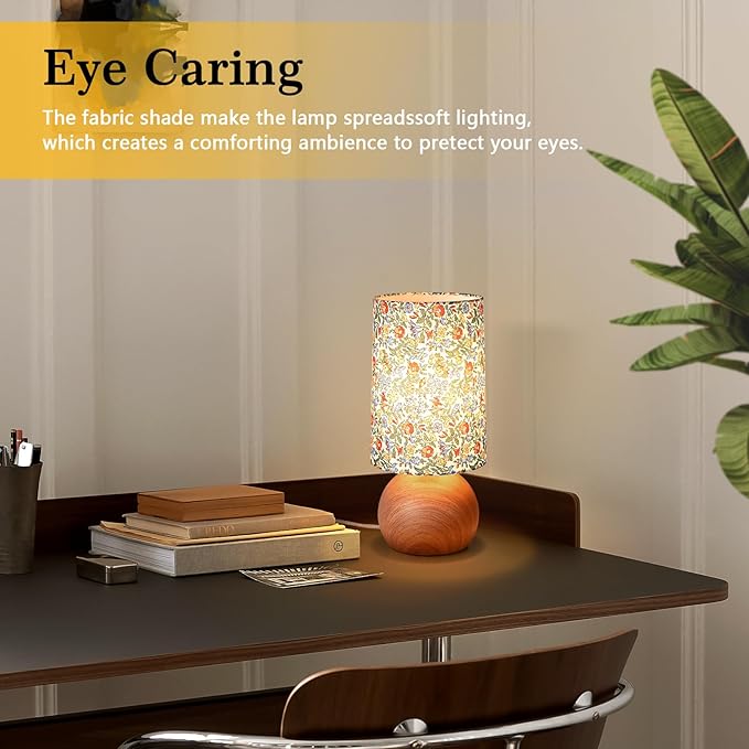 Ziqqeelam Flowers Cute Small Table Lamp, Boho Floral Table Lamps for Bedroom, Bedside Small Table Lamp for Small Space, Farmhouse Mini Table Lamp with Flowers Shape for Bedroom, Living Room, Nursery