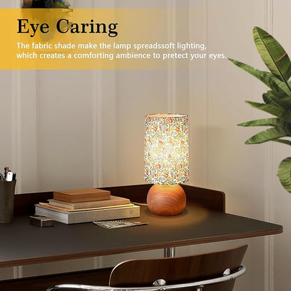 Ziqqeelam Flowers Cute Small Table Lamp, Boho Floral Table Lamps for Bedroom, Bedside Small Table Lamp for Small Space, Farmhouse Mini Table Lamp with Flowers Shape for Bedroom, Living Room, Nursery