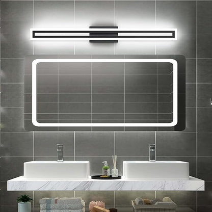 SOLFART Vanity Light Bathroom Light Fixtures Over Mirror Bathroom Vanity Light Fixtures Black Modern Light Fixture 6000K