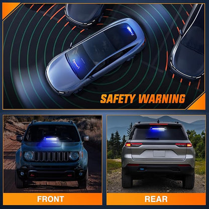 Nilight 12LED Traffic Advisor Strobe Light Bar Blue White Emergency Warning Hazard Safety Dash Front/Rear Windshield Flashing Lights for Cars Trucks Police Firefighter Plow Construction Vehicles