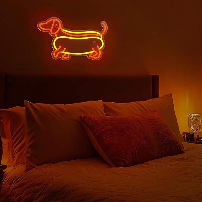 Dachshund Neon Sign Cute Dachshund Neon Light LED Sign for Wall Decor,Animal Wiener Dog Neon Sign for Kids Gifts Game Room Party Man Cave Birthday Gift