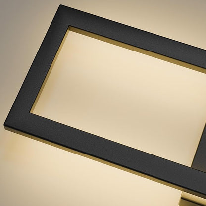 LamQee 22" Modern Outdoor Wall Lights 2 Packs, 3000K 1450LM LED Large Exterior Lighting Fixtures with Rectangle Frame, Matte Black Linear Outside Sconce Wall Mount for House Porch Patio Garage Door