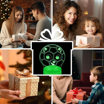 Soccer Night Light Gifts for Boy, 3D Soccer Bedside Lamp,16 Color Change Decor Lamp with Remote & Smart Touch, Gifts for Christmas Birthday Boys Men Girls