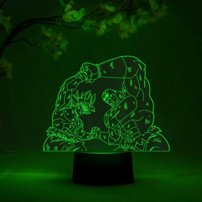 Otaku Lamps Goku vs Jiren Dragon Ball Super – Anime Lamp Figure Night Light, 16 Color RGB LED – Remote, 3D Anime Room Décor Gift for Otaku