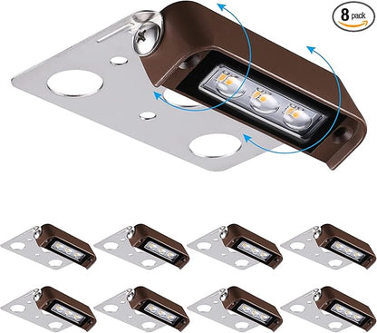 LEONLITE 8-Pack Premium Series 4 Inch 2W LED Retaining Wall Lights Swivel, Hardscape Lighting Low Voltage, LED Landscape Lights, 12V Hardscape Paver Light, Outdoor Step Light, 5000K Daylight, ETL