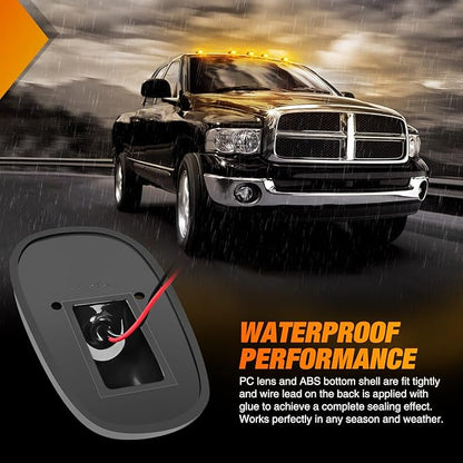 Nilight LED Cab Marker Lights 5 PCS 9 LED Smoke Lens Amber Roof Running Clearance Light Compatible with 1999 2000 2001 2002 Dodge Ram 2500 3500 Pickup Trucks