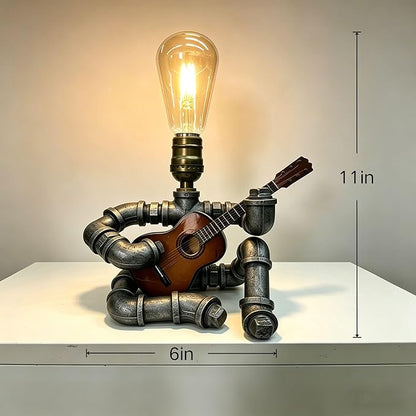Music Guitar Table Lamp,Guitar Stuff,Cool Gifts for Music Lovers,Players for Men Gift,Steampunk lamp,Metallica (Coffee)