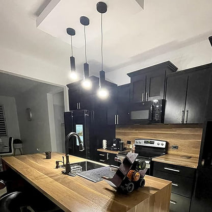 OKELI Pendant Light, Modern Black Pendant Lights Fixture,3-CCT Unique LED Pendant Lighting for Kitchen Island,20W,2700K/4000K/6000K,ETL