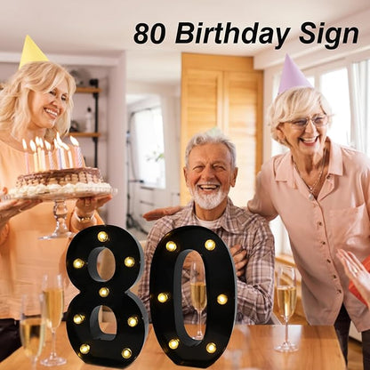LED Marquee Numbers, 8.58 Inch Led Light Up Numbers for Party, Small Light Up Letters, Battery Powered Lighted Number for Table, Birthday, Night Light, Christmas or Home Decor (Black, Number 8)