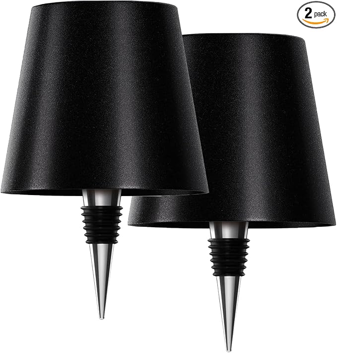 2026 New Wireless Bottle Lamp,LED Bottle Lights for Liquor & Wine Bottles,Bottle Light with Dimmable(Black,2pcs)