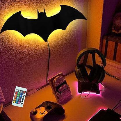 Superhero LED Lamp Decor Night Light with 16 Colors Remote Control Custom Natural Wall Sconce Acrylic Engraved Kids Room Wall Lamp for Boys Friends Gift (Mirror) (Mirror)
