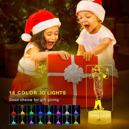 Argentina Soccer Player #10 3D Illsuion Lamp for Boys,16 Colors Changing Dimmable with Night Light，Football Fans Children's Day Gift，Football Fans for Children's Room Decoration (02)