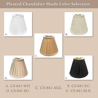 Royal Designs, Inc. CS-841WH Pleated Empire Chandelier Shade, 3 x 6 x 5, White