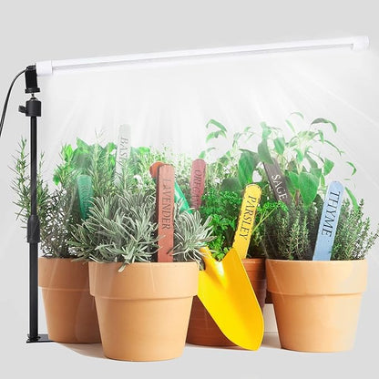 Standing LED Grow Light，Adjustable 2ft T8 Bar Plant Light, White 4500K Full Spectrum Plant Grow Lamp on Stand for Indoor Plants Seed Starting, Seedlings, Veg, Flower