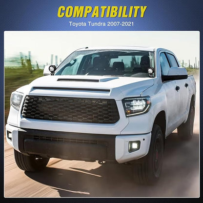 Nilight Ditch Light Brackets Hood Hinges Mount Bracket Kit for Auxiliary Offroad LED Pods Work Lighting Compatible with Toyota Tundra 2014 2015 2016 2017 2018 2019 2020 2021