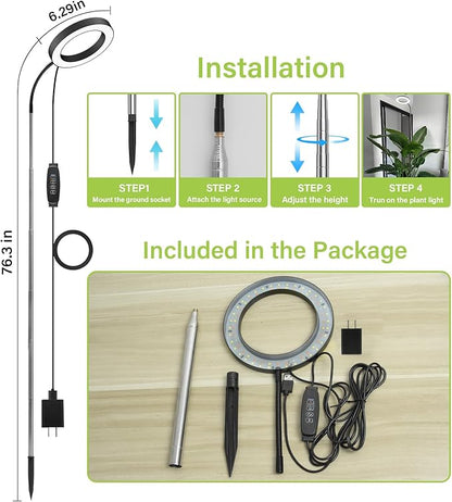 Grow Lights for Indoor Plants, Full Spectrum Plant Lights for Indoor Growing with 3/9/12H Auto Timer, 3 Spectrum Modes, 10-Level Dimmable, 68" Height Adjustable for Growing Large Tall Plants
