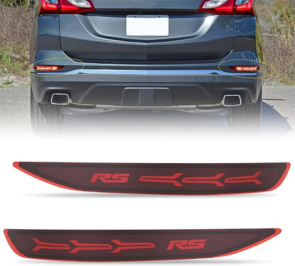 Nilight Rear Bumper Tail Light Compatible with 2017 2018 2019 2020 2021 2022 Chevy Equinox Red Lens LED Reflector Rear Bumper Lamps Brake Turn Signal Sequential Flashing Driving Taillights Replacement