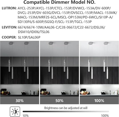Modern Light Fixture Kitchen Island Pendant Light Dimmable LED Chrome Pendant Lights Mini Crystal Pendant Lighting for Bedroom Dining Room Living Room（2-Light ）