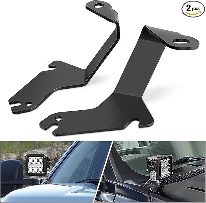 Nilight Ditch Light Brackets Hood Hinges Mount Bracket Kit for Auxiliary Offroad LED Pod Work Lighting on 1999-2006 Chevrolet Silverado Tahoe Suburban GMC Sierra Yukon