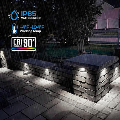 LEONLITE 4 Inch LED Hardscape Lighting, Update Retaining Wall Lights, LED Landscape Lighting, 12-24V AC/DC Paver Light Low Voltage, 1W/2W/3W Dimmable Outdoor Step Lights, 5000K Daylight, ETL, 4 Pack