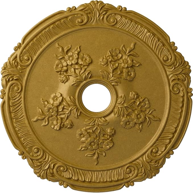 26"OD x 3 3/4"ID x 1 1/2"P Attica with Rose Ceiling Medallion (Fits Canopies up to 4 1/2"), Hand-Painted Pharaoh's Gold