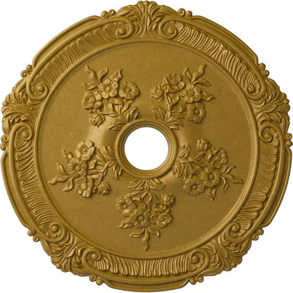 26"OD x 3 3/4"ID x 1 1/2"P Attica with Rose Ceiling Medallion (Fits Canopies up to 4 1/2"), Hand-Painted Pharaoh's Gold
