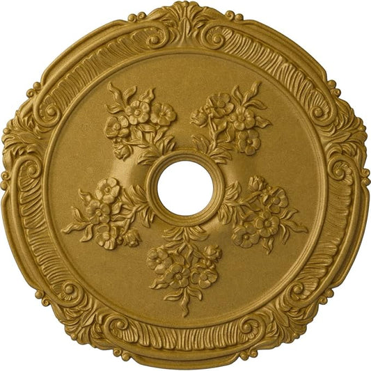 26"OD x 3 3/4"ID x 1 1/2"P Attica with Rose Ceiling Medallion (Fits Canopies up to 4 1/2"), Hand-Painted Pharaoh's Gold