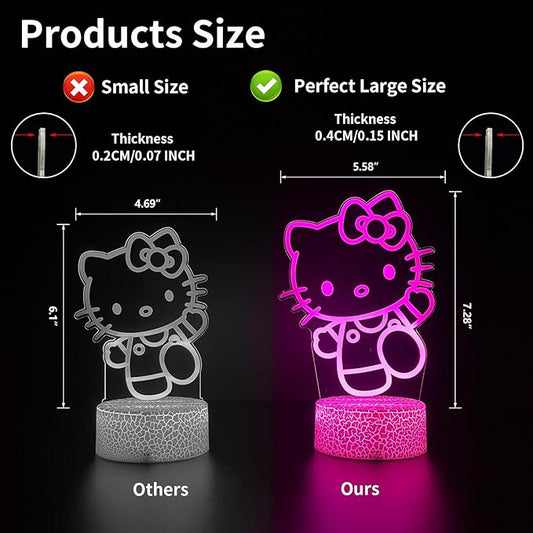 AIHYING Cat Night Light Cute Night Light - Anime Charater 16 Color Change Decor Kitty Lamp with Remote, Dim, Timer,Kids Gifts for Christmas Birthday,Nursery Baby