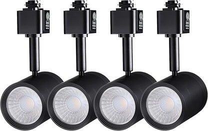 LEONLITE Studio Series 8.5W LED H Track Lighting Heads, ETL Listed, Dimmable Retail Track Light Heads for Store Shop Cafe, 550LM, CRI90, H Track Lighting, 4000K Cool White, Matte Black, Pack of 4